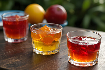 Fruit-flavored jellies. The variety of colors and shapes makes them especially popular with children. They're perfect for parties and picnics. Jellies made with fruit juice offer a fresher, healthier