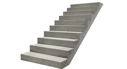 Isolated Concrete Staircase Illustration In Grey Showing Ascending Perspective
