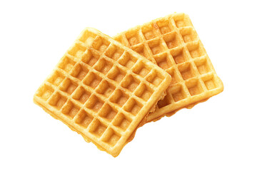 two waffles are stacked on top of each other