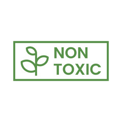 Fototapeta premium Botanical Green Label Icon with Non Toxic Text