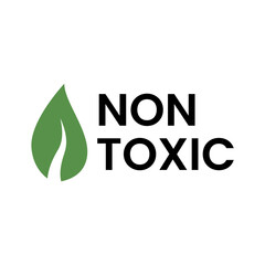 Botanical Green Label Icon with Non Toxic Text