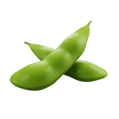 Isolated Green Edamame Pods With Transparent Background Photo
