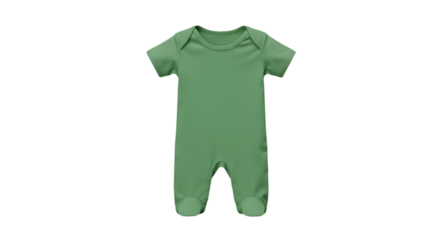 Isolated Green Onesie For Newborn Isolated On Transparent Background