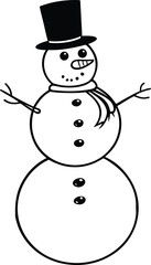 Snowman Line Art Vector Icon