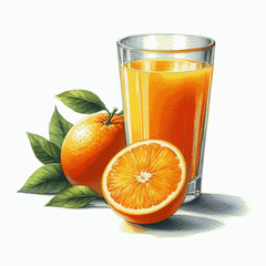 Fresh Fusion Flow Freshly squeezed orange juice isolated watercolor vector illustration svg