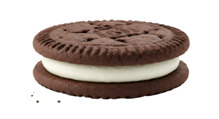 Isolated Cookie Illustration With Chocolate And Cream Layer On Transparent Background