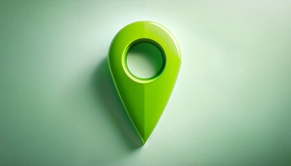 lime green location marker on light background