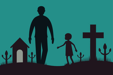 survivor holding hands child