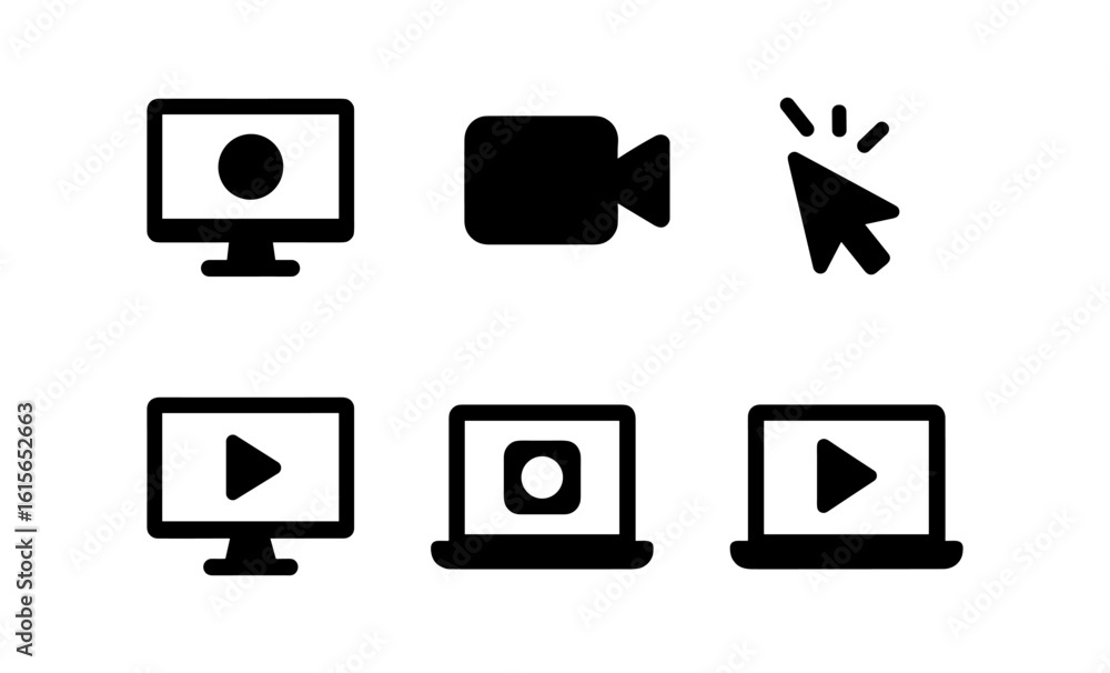 Poster minimalist media player icons for web and app design