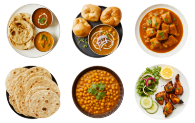 Vibrant Indian Cuisine Displayed in a 2x3 Grid
