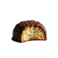 Isolated Delicious Chocolate Cookie With Bite Realistic Photo