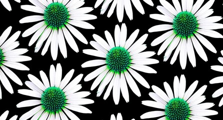 Floral patterns. Simple elegant flower. 'Echinacea' flower blossom, cut out. Image manipulation. Black background