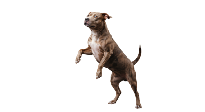 Isolated Photo Of A Brown And White Dog Standing On A Black Background