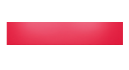 Vibrant red horizontal banner with subtle gradient and soft light isolated on transparent background