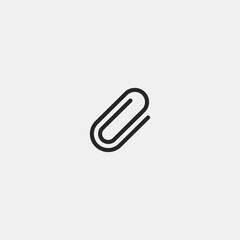 Obraz premium Paper clip logo icon flat vector design
