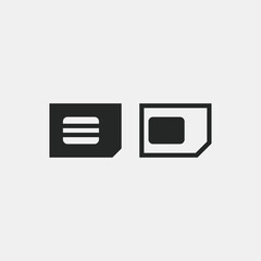 Sim card logo icon flat vector design