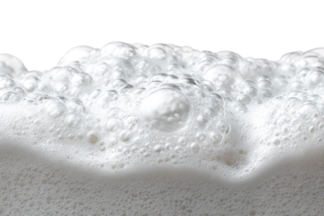 Close-up of a frothy, white substance.  A thick layer of bubbles
