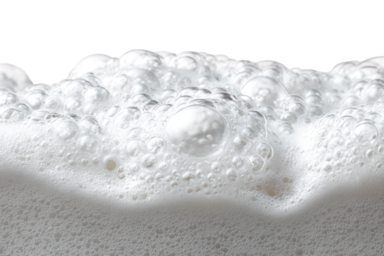 Close-up of a frothy, white substance.  A thick layer of bubbles