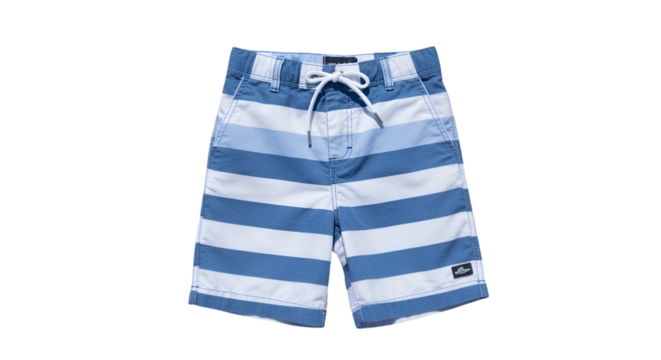 Isolated Photo Of Blue And White Striped Shorts Swimwear Fashion Apparel - Powered by Adobe