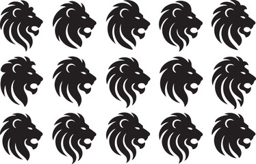 Lion head silhouette pattern black and white vector design
