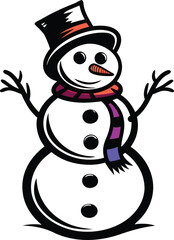 Snowman on transparent background