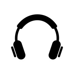 Black Headphone icon symbol design in Modern minimal style, Earphone, Podcast, Media and Support graphic elements illustration, Editable stock