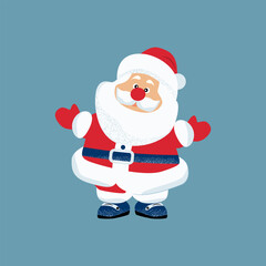 Vector illustration of a cute Santa Claus on a light background.Isolated icon.An element for the holiday