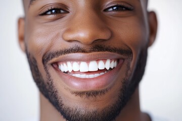 Smiling African American man with white teeth