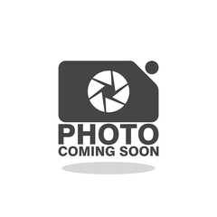 Photo coming soon icon sign with shadow