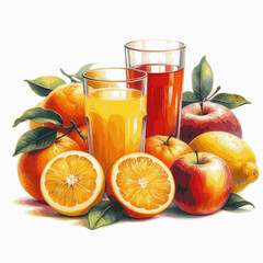 Tropical Refresh Fruit smoothie isolated watercolor vector illustration svg