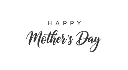 Vector art of happy mothers day greeting in elegant calligraphy on a white background