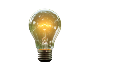 Isolated Illustration Of Glowing Light Bulb On A Black Background
