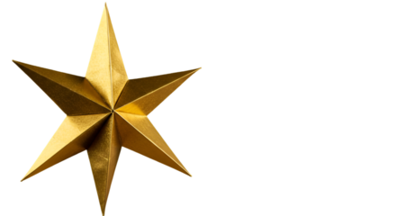 Isolated Golden Star Illustration On Black Transparent Background