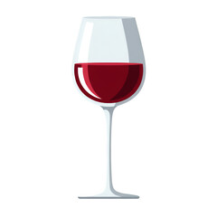 Isolated Illustration Of Wine Glass With Red Wine On Transparent Background