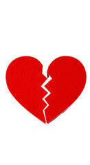 Isolated Illustration Of A Broken Red Heart On A Transparent Background