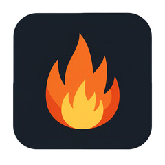 Isolated Illustration Of A Fiery Flame Icon On A Dark Background