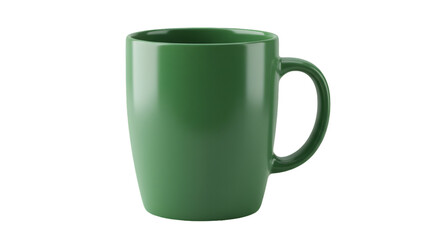 Isolated Green Ceramic Mug on Transparent Background Photo