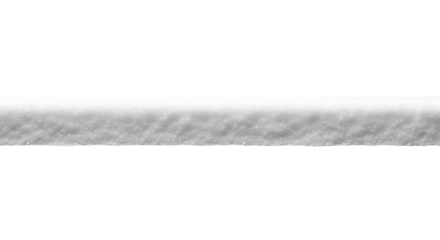 An isolated row of pristine white snow on white or transparent background