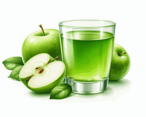 Pure Pulp Palette Green apple juice isolated watercolor vector illustration svg