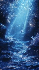 Mystical Cave Lit by Glowing Light Rays Adventure Awaits