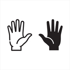 Open palm symbols showing outline and solid fill