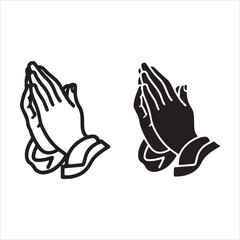 Obraz premium Praying hands symbol in black and white