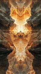 Abstract Fractal Formation with Glowing Light and Textured Cliffs