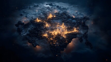 Festival of lights radiates from every corner of the Indian subcontinent during Diwali celebrations captured from above