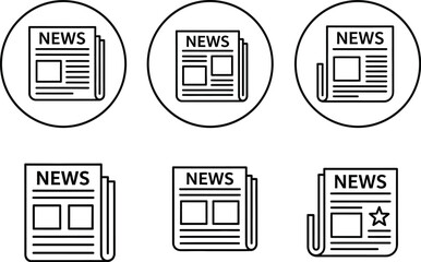 News icon set vector illustration newspaper headline design