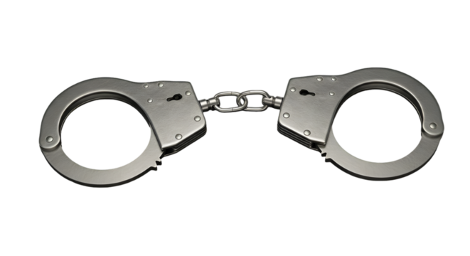 Isolated Metal Handcuffs On Black Background Realistic Illustration