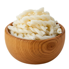 Isolated Pasta Dish Illustration With Wooden Bowl Showing Texture and Detail