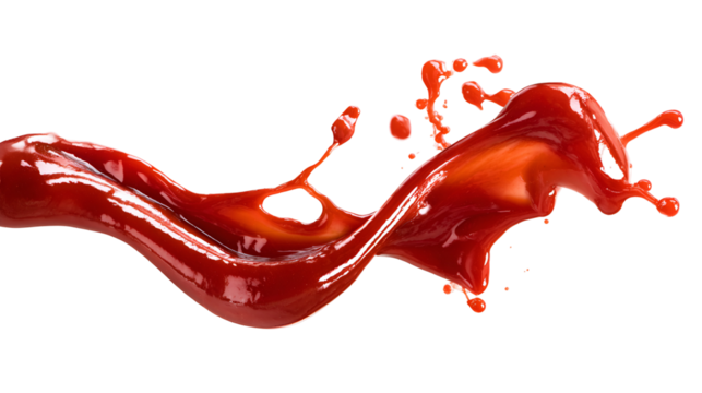 Red sauce splash dynamic motion food photography