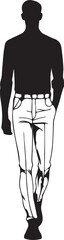 back male fashion figure template ideal for clothing design and tailoring illustrations.