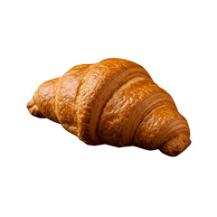 Isolated Photo Of A Delicious Golden Croissant On Transparent Background